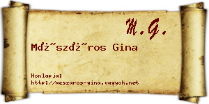 Mészáros Gina névjegykártya